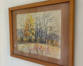 Watercolor Landscape Painting by B. Norman