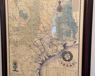 Framed Texas Map