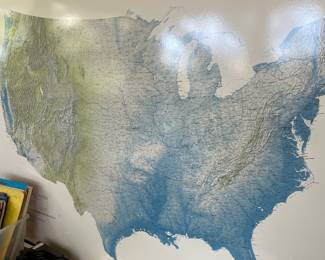 Large Framed United States Map
