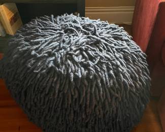 Blue Wool Rasta Pouf (ottoman )