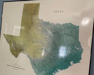 Large framed Texas Map
