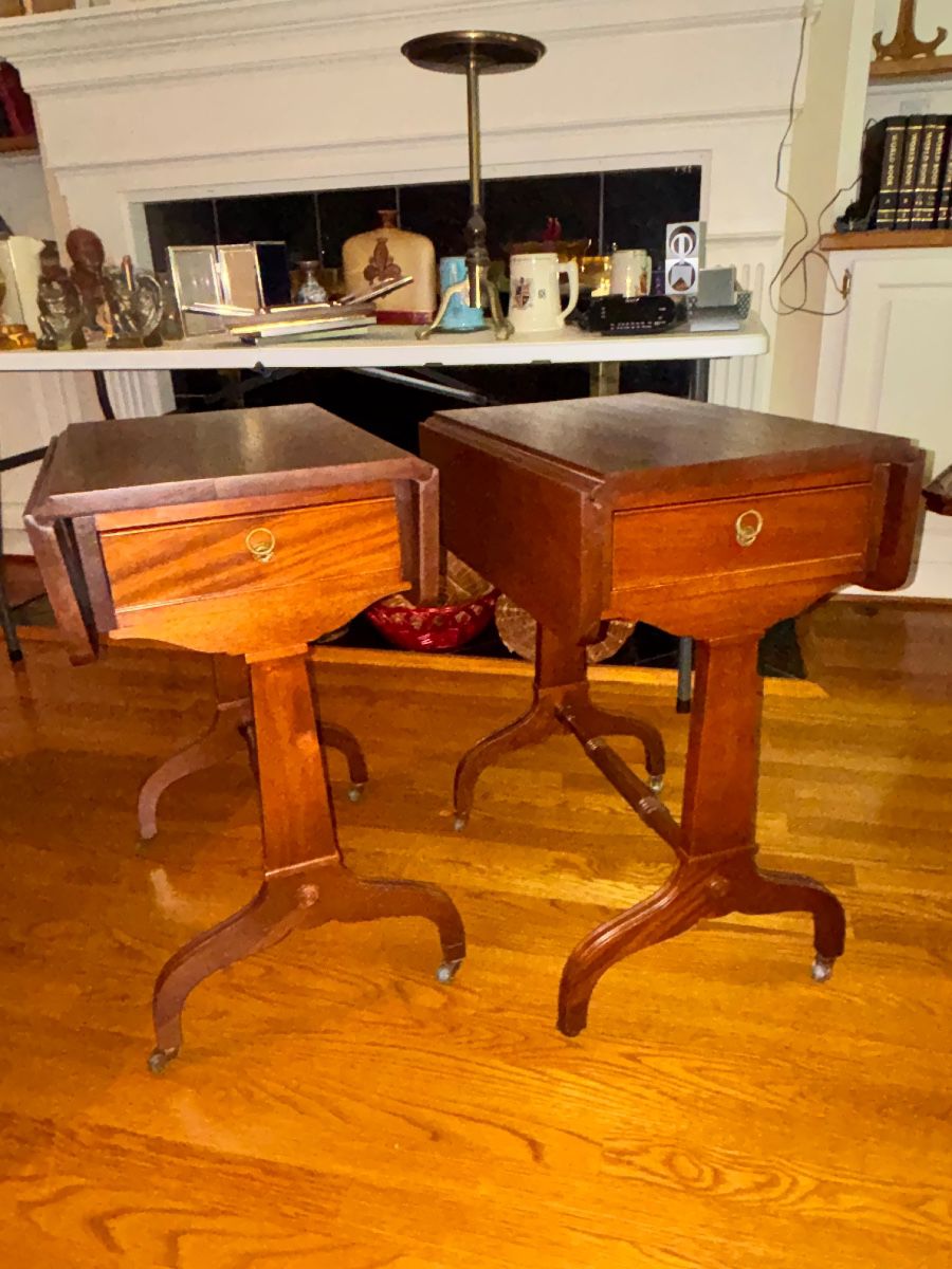 Matching Pair of 1 Drawer Work table 1820-1860 pristine 