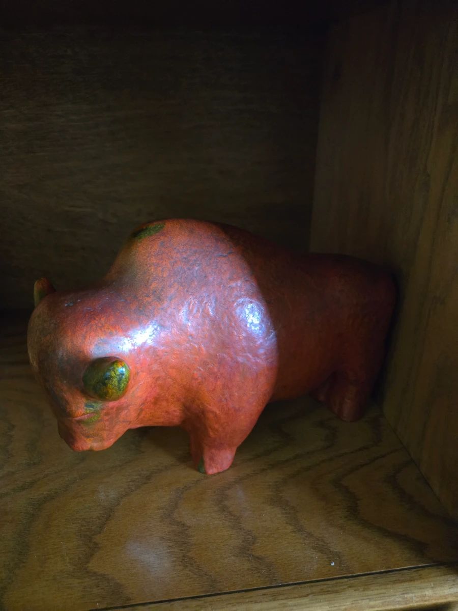 Kurt Tschorner for Ruscha Keramik Vulcane Mid Century Bison.