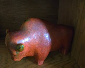 Kurt  Tschorner for Ruscha Keramik Vulcane Mid Century Bison.  
