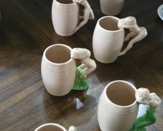 Dorothy Kindell pottery stripper mugs