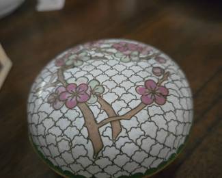 Covered Cloisonne Dish