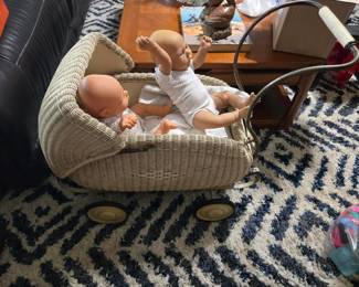 Antique Wicker Doll Carriage