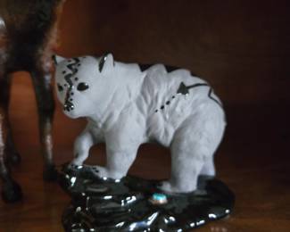 Native American bear with turquois