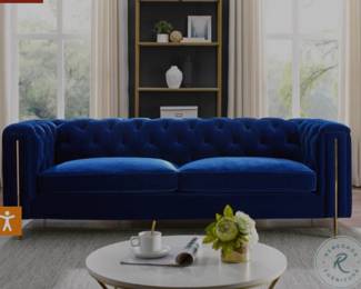 Sapphire Blue Velvet couch