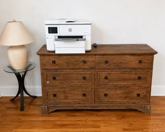 Wood Credenza, Lamp & Accent Table