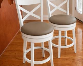 White swivel barstools (set of 2)
