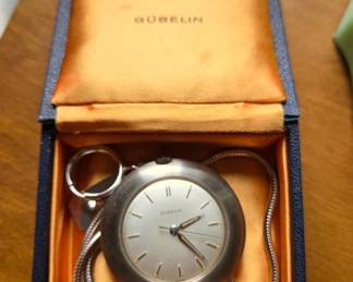 Rare vintage Fine Swiss Gubelin Golfers Pocket watch automatic with open back