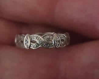 14k white gold & diamond tiny ring