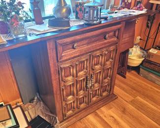 retro bar cabinet with foldable top