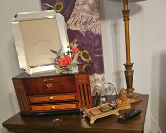 nightstand with decor