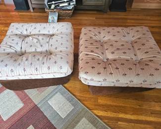 vintage ottomans, sold as pair