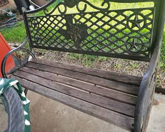 bench, metal and wood