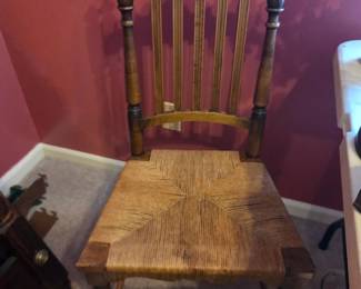 #61	Wood Spindle Back Chair w/rushing Seat	 $25.00 