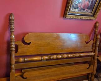 #60	Wood Full Size Headboard/Footboard w/rails	 $125.00 