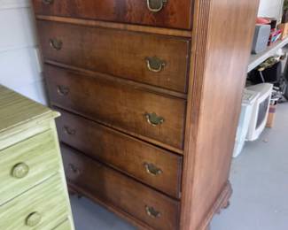 #89	Wood 5 Drawer Chest of Drawers - 35x22x51 - Dovetailed	 $75.00 