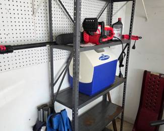 #110	Metal 5 Shelf Garage Shelf - 36x12x70	 $30.00 