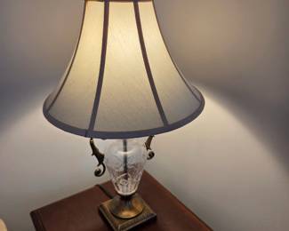 #3	Brass/Glass Lamp w/shades - 28" - sold as a pair	 $80.00 