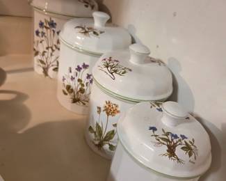 #76	Bernarda Set of 4 Porcelain Cannisters - Made in Portugal	 $40.00 