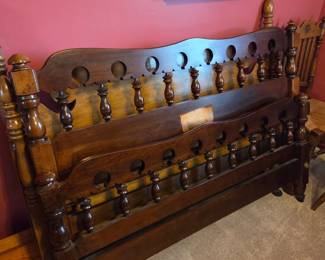 #59	Full Size Wood Headboard/Footboard w/rails (has some finish issues)	 $100.00 