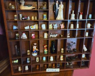 #57	Wood Shadow Box w/Cast Iron Pieces and other figures and trinket Boxes - 21x18x2	 $85.00 