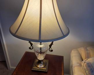 #3	Brass/Glass Lamp w/shades - 28" - sold as a pair	 $80.00 