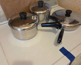 #80	Revere Ware  Not Copper Bottom - set of 6 pieces (with lids)	 $30.00 