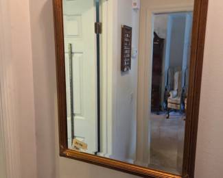 #30	Wood Framed Gold Beveled Mirror - 20x26	 $35.00 