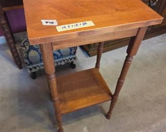 #49	Wood Side Table w/shelf - 14.5x12x28	 $35.00 
