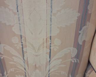 #9	Pem-Kay Set of 2 Wingbacks  Gray Sides w/Cream w/mauve and blue stripes - sold as  a pair	 $75.00 