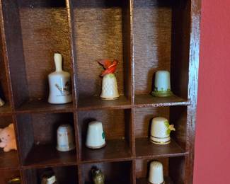 #57	Wood Shadow Box w/Cast Iron Pieces and other figures and trinket Boxes - 21x18x2	 $85.00 