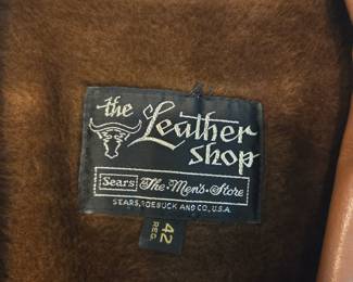 #158	Vintage The Leather Shop Brown Leather coat Men's 42 regular with zipped liner	 $20.00 