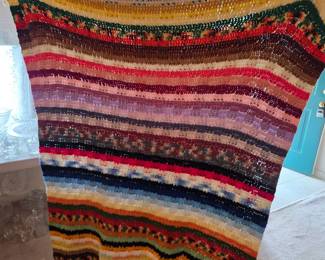 #45	Mexican Themed Crocheted Lap Blanket - 53x60	 $20.00 