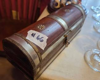 #66	Vintage Wooden Camel Shaped Box w/Green Liner inside - 	 $20.00 