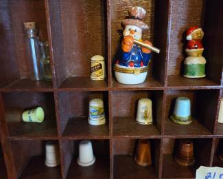 #57	Wood Shadow Box w/Cast Iron Pieces and other figures and trinket Boxes - 21x18x2	 $85.00 