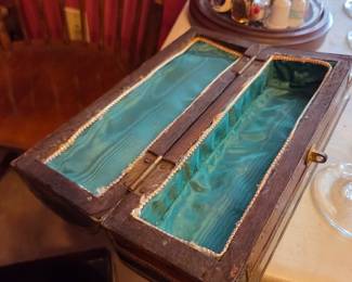#66	Vintage Wooden Camel Shaped Box w/Green Liner inside - 	 $20.00 