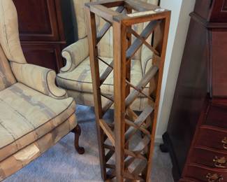 #11	Wood Carved Wine Rack - holds 5 bottles - 7x11x43	 $40.00 