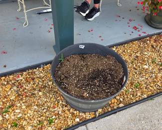 #139	Plastic Wood Barrel Look Planter - 21x12	 $20.00 