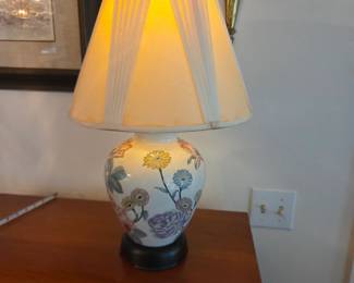 #21	Ginger Jar Lamp on Wood Base - 21" Tall 	 $45.00 