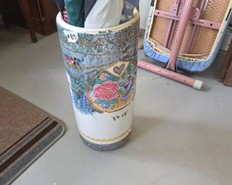 #83	Asian Style Porcelain umbrella Stand - 18" Tall	 $25.00 