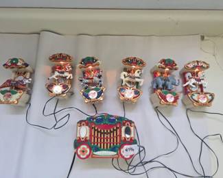 #146	Vintage Mr. Christmas Holiday Carousel String Lights Set with Lights Sound and Movement) works	 $35.00 