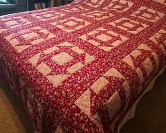 Handmade quilt, one of 13 quilts in auction, plus some quilt tops and pieces