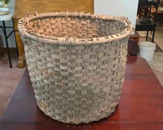 Antique splint cotton basket