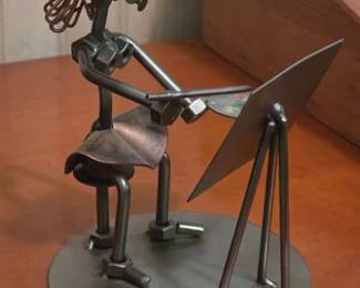 German Hine and Kunst sculpture of an artist painting