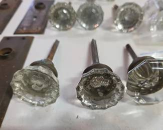 Antique glass door knobs and plates