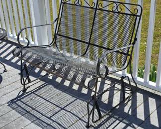 Vintage iron mesh glider